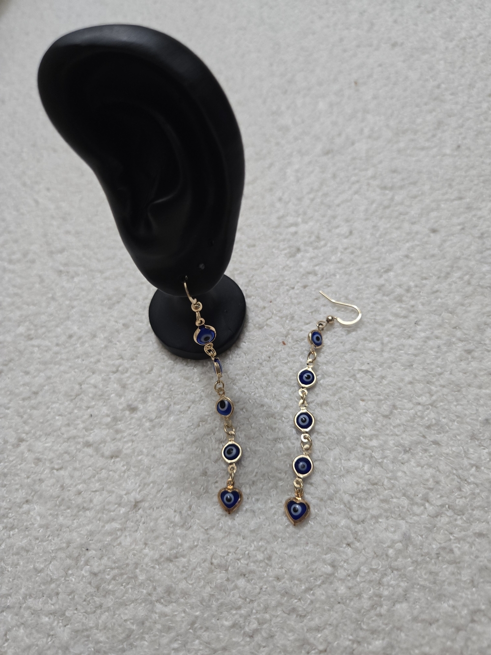 Gold-Tone Blue Evil Eye Dangle Earrings - Women Jewelry